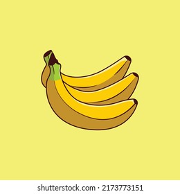 banana cartoon. bunch of bananas with premium vector isolated image