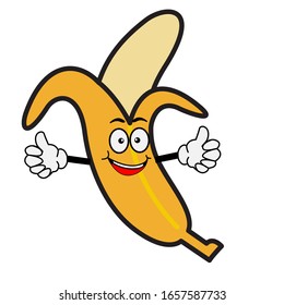 Banana Cartoon Character Facial Expressions Vector Stock Vector ...