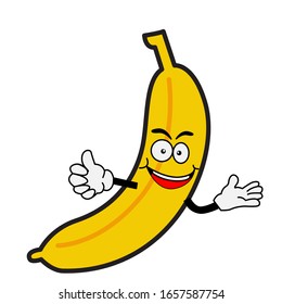 Banana cartoon character facial expressions vector illustration