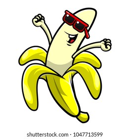 Banana Cartoon Character Using Sunglasses Wake Stock Vector (Royalty ...