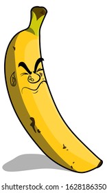 banana cartoon character vector with a mad expression, eps 10, ready to be used for your design needs