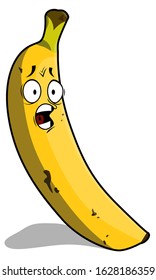 banana cartoon character vector with a sad expression, eps 10, ready to be used for your design needs