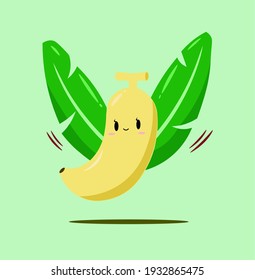 Banana Cartoon Fairy Vector Whitout Outline Illustration