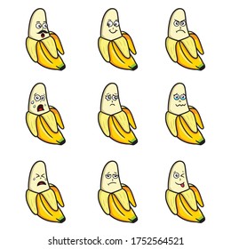 Banana Cartoon Mascot Character With Cute Expression