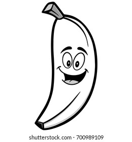 Banana Cartoon Mascot Illustration