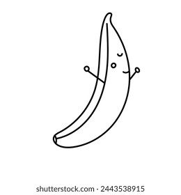 Banana cartoon. Vector illustration in doodle style.