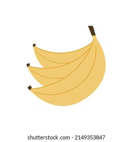 Vector de dibujos animados de plátano. Banana de fondo blanco.