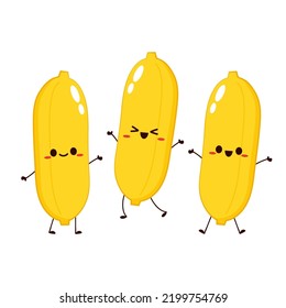 Banana cartoon vector. Banana on white background.