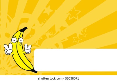 banana cartoon wallpaper in vector format