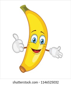 banana character cartoon vector