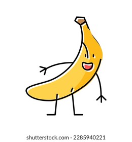 banana character color icon vector. banana character sign. isolated symbol illustration