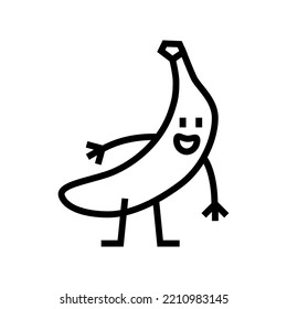 banana character line icon vector. banana character sign. isolated contour symbol black illustration