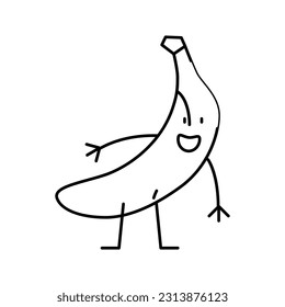 banana character line icon vector. banana character sign. isolated contour symbol black illustration