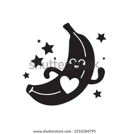 Banana character vector icon. Minimal fruit design. Simple food and organic illustration.