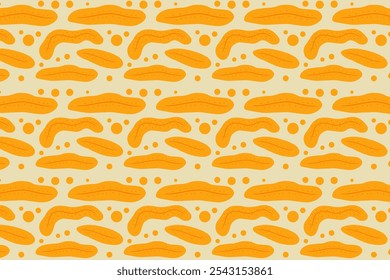 Banana chips cartoon vector pattern 