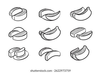 Banana chips outline vector image