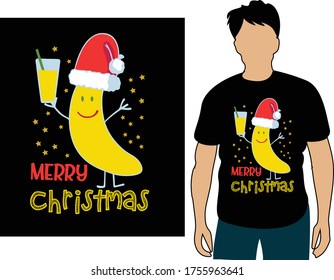 banana Christmas design for t shirt