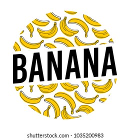 banana circle sticker background