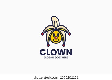 Banana Clown Logo. Vector Illustration