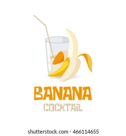 Banana cocktail, natural drink. Breakfast