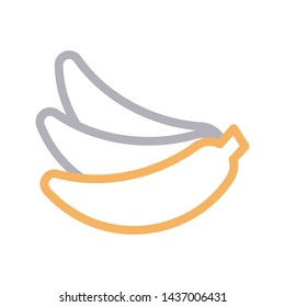 banana color line vector icon
