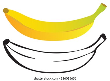 Banana - Color And Outline