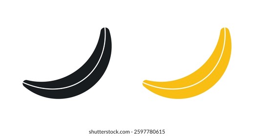 banana colored icon set. Stock Vector