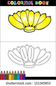 Banana coloring book vector illustrations.