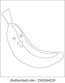 Banana Coloring page, coloring book page, coloring page for kids, line art, vector art
