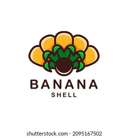 Bananenkombinationsschale auf weißem Hintergrund, Vektorgrafik-Logo-Design bearbeitet