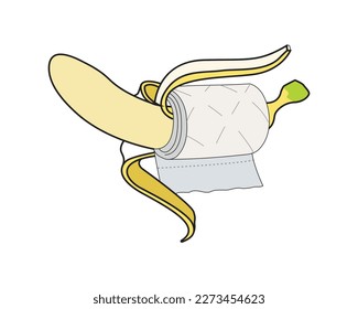 Banana combined with Tissue Illustration visualized with Simple Illustration