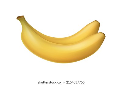 Banana composition with isolated realistic image of tropical fruit on blank background vector illustration