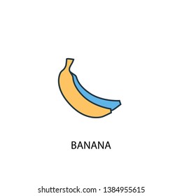 banana concept 2 colored line icon. Simple yellow and blue element illustration. banana concept outline symbol design