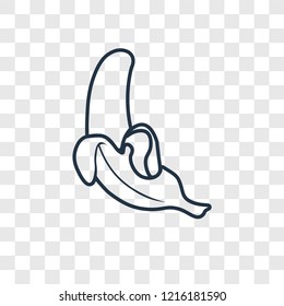 Banana concept vector linear icon isolated on transparent background, Banana concept transparency concept in outline style
