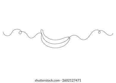 Banana continuous single line art and isolated outline vector illustration