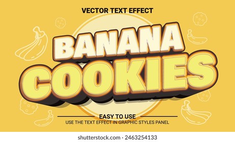 Banana cookies editable text effect