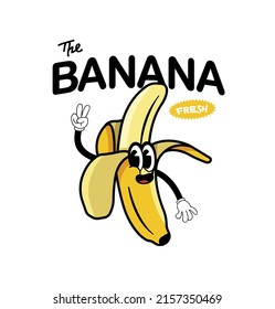 Banana cool character fresh free vector
