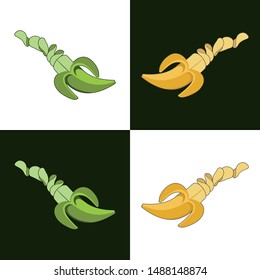 banana crackers clipart green and yellow