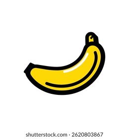 Banana curved illustration floats isolated freshness