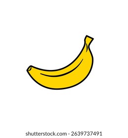 Banana
A curved yellow banana with simple line details, symbolizing a tropical fruit popular for breakfast and healthy snacks.