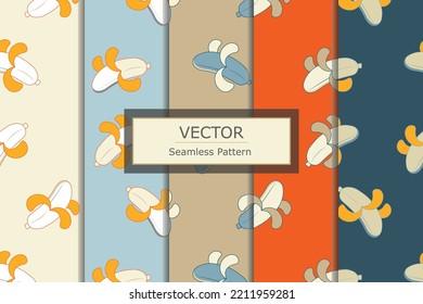Banana cute fruit food seamless repeat pattern background design