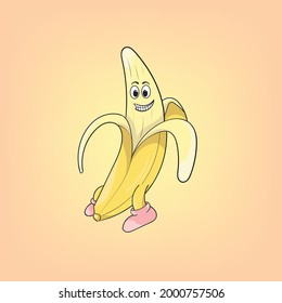Banana Cute Mascot Logo Smile