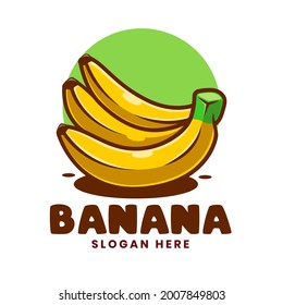 Banana Delicious Cartoon Logo Template
