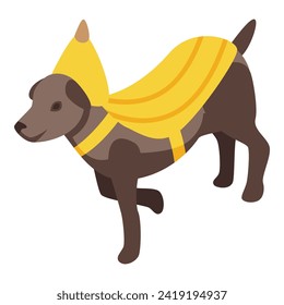 Banana dog costume icon isometric vector. Creature festive. Attire dog