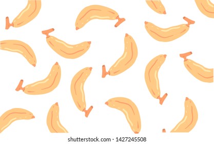 Banana doodle background . Banana vector illustration