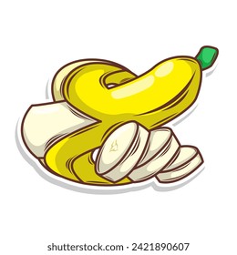 Banana doodle hand draw  vector illustration