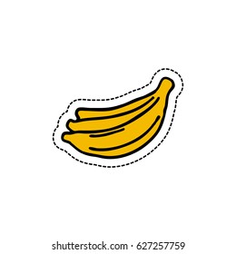 banana doodle icon, sticker