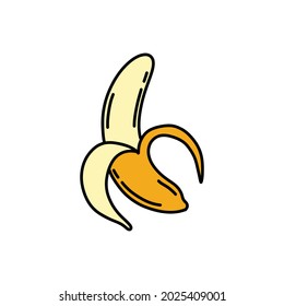 banana doodle icon, vector illustration