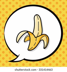 banana doodle, speech bubble