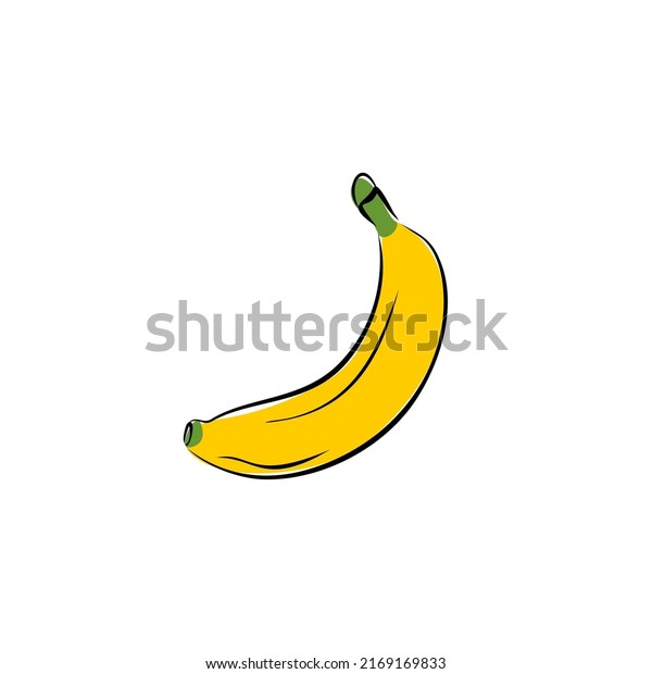 Banana Doodle Style Handdrawn Banana Vector Stock Vector Royalty Free Shutterstock